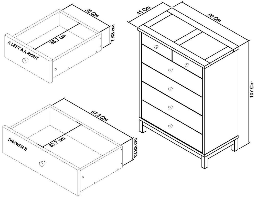 Product photograph of Bentley Designs Atlanta Oak 4 2 Drawer Chest from Choice Furniture Superstore.
