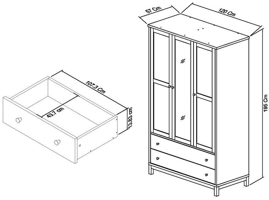 Product photograph of Bentley Designs Atlanta Oak 3 Door 2 Drawer Wardrobe from Choice Furniture Superstore.