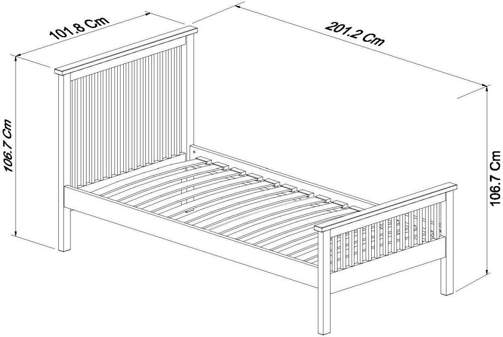 Product photograph of Bentley Designs Atlanta Two Tone 3ft Single High Footend Bed from Choice Furniture Superstore.