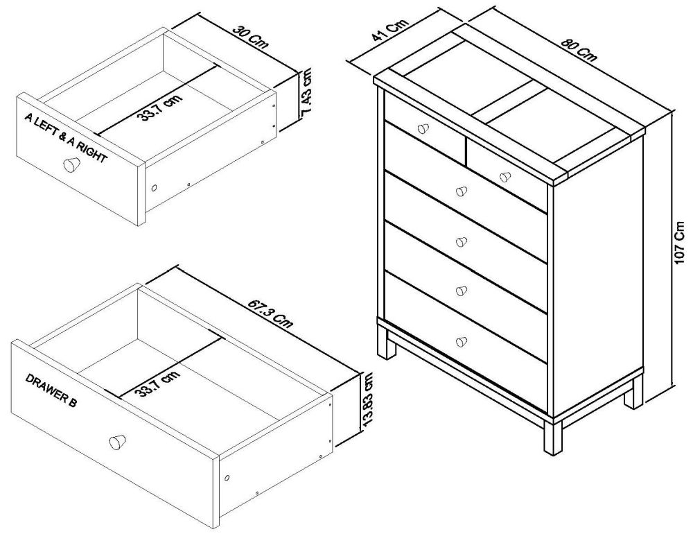 Product photograph of Bentley Designs Atlanta Two Tone 4 2 Drawer Chest from Choice Furniture Superstore.