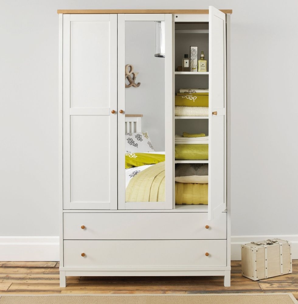 Product photograph of Bentley Designs Atlanta Two Tone 3 Door 2 Drawer Wardrobe from Choice Furniture Superstore.