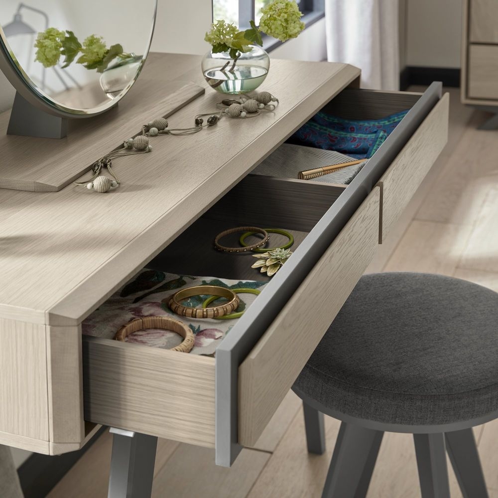 Product photograph of Bentley Designs Brunel Scandi Oak And Dark Grey 1 Drawer Dressing Table from Choice Furniture Superstore.