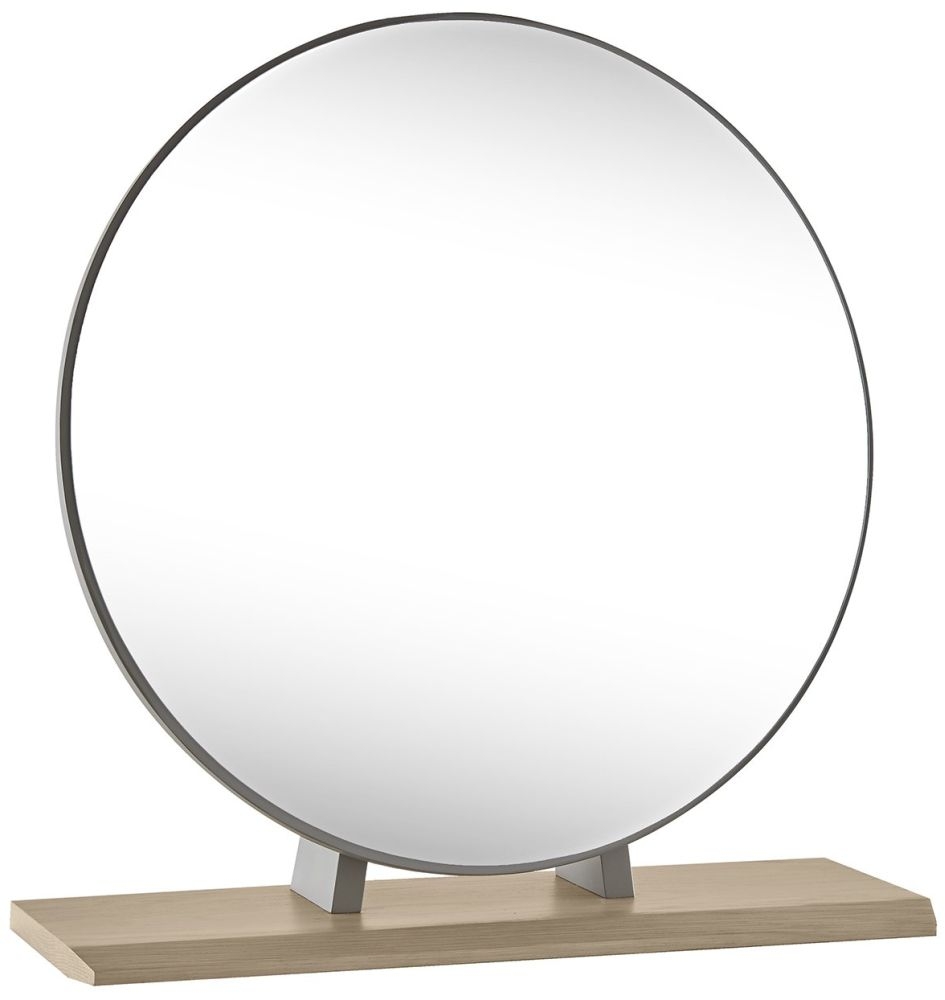 Product photograph of Bentley Designs Brunel Scandi Oak And Dark Grey Vanity Mirror from Choice Furniture Superstore.