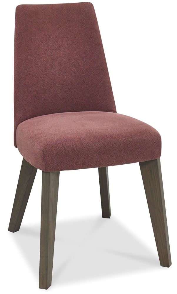 Product photograph of Bentley Designs Cadell Aged Oak Mulberry Upholstered Dining Chair Sold In Pairs from Choice Furniture Superstore.
