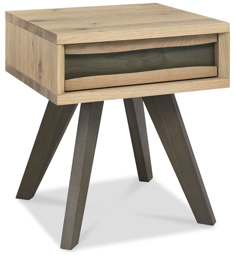 Product photograph of Bentley Designs Cadell Aged Oak 1 Drawer Lamp Table from Choice Furniture Superstore.