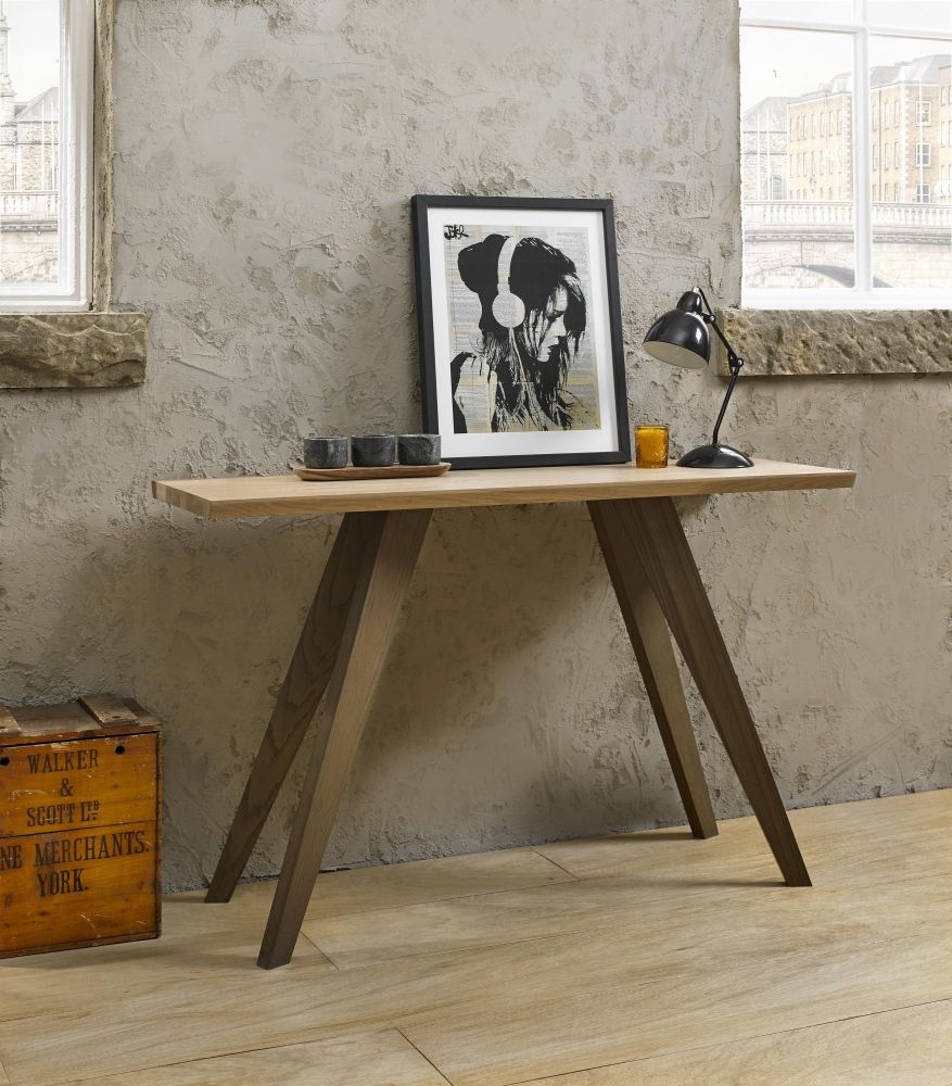 Product photograph of Bentley Designs Cadell Aged Oak Console Table from Choice Furniture Superstore.