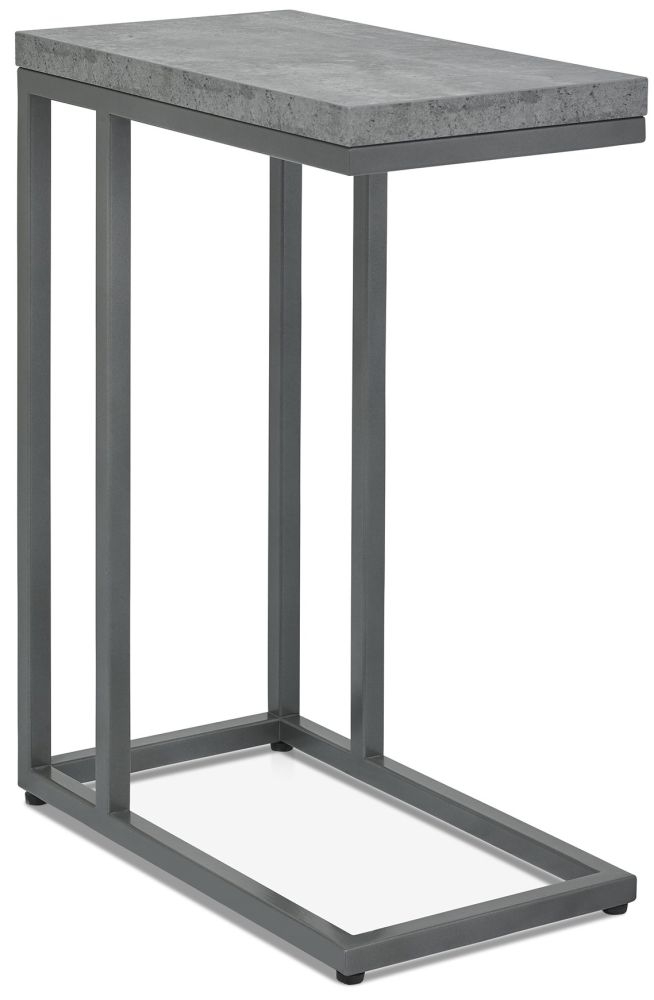 Product photograph of Bentley Designs Renzo Zinc And Dark Grey Narrow Side Table from Choice Furniture Superstore.