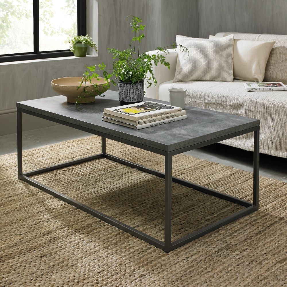 Product photograph of Bentley Designs Renzo Zinc And Dark Grey Coffee Table from Choice Furniture Superstore.