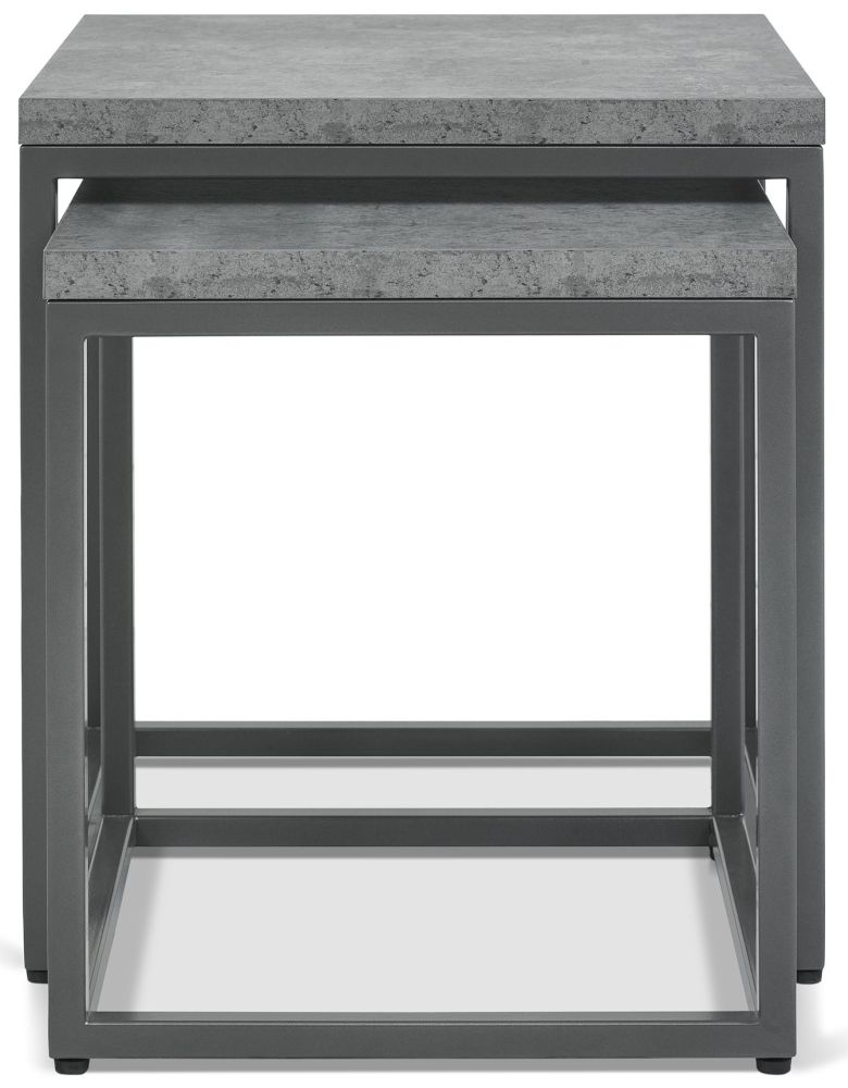 Product photograph of Bentley Designs Renzo Zinc And Dark Grey 2 Nest Of Lamp Tables from Choice Furniture Superstore.