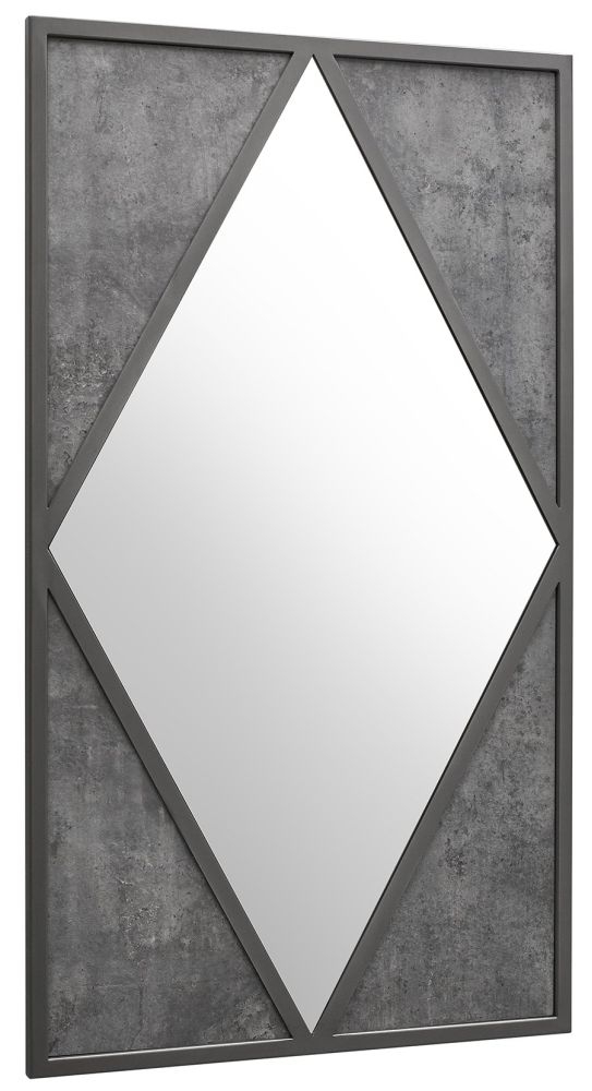 Product photograph of Bentley Designs Renzo Zinc And Dark Grey Rectangular Wall Mirror from Choice Furniture Superstore.