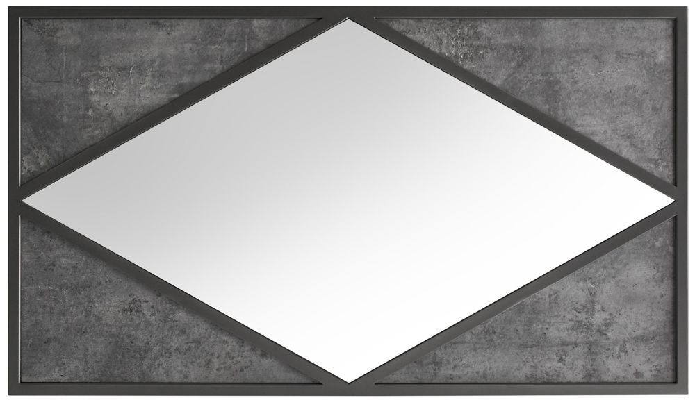 Product photograph of Bentley Designs Renzo Zinc And Dark Grey Rectangular Wall Mirror from Choice Furniture Superstore.