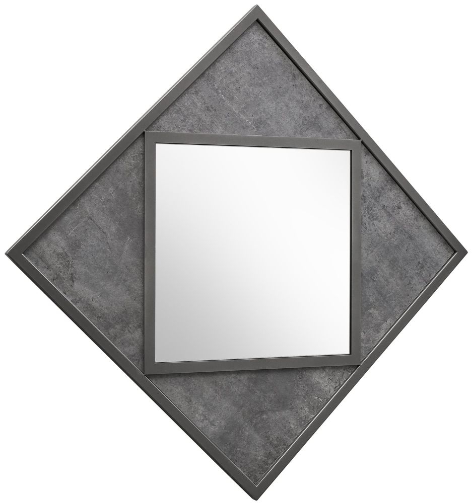 Product photograph of Bentley Designs Renzo Zinc And Dark Grey Square Wall Mirror from Choice Furniture Superstore.