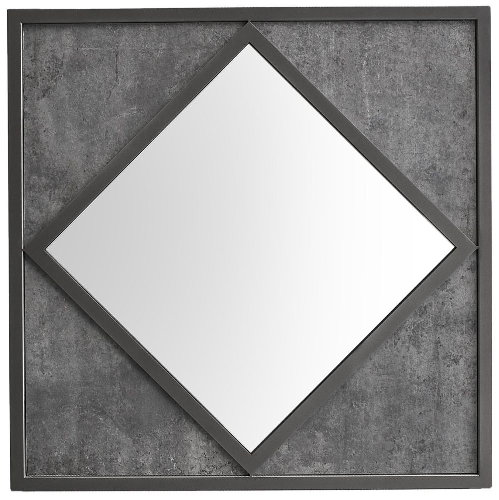 Product photograph of Bentley Designs Renzo Zinc And Dark Grey Square Wall Mirror from Choice Furniture Superstore.