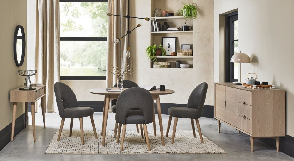 Product photograph of Bentley Designs Dansk Scandi Oak 6 Seater Dining Table from Choice Furniture Superstore.
