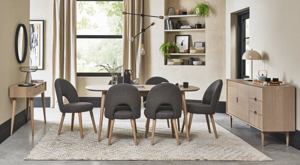 Product photograph of Bentley Designs Dansk Scandi Oak 6 Seater Extending Dining Table from Choice Furniture Superstore.