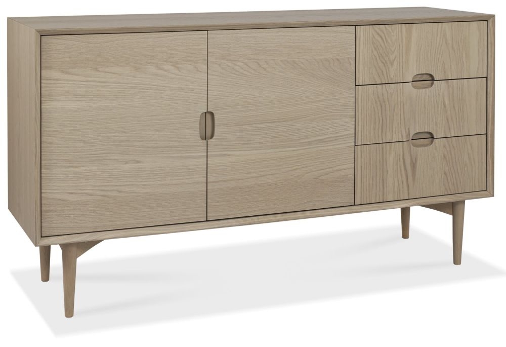 Product photograph of Bentley Designs Dansk Scandi Oak 2 Door 3 Drawer Sideboard from Choice Furniture Superstore.