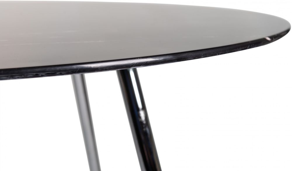 Product photograph of Bentley Designs Christo Black Marble Effect Tempered Glass 4 Seater Round Dining Table from Choice Furniture Superstore.