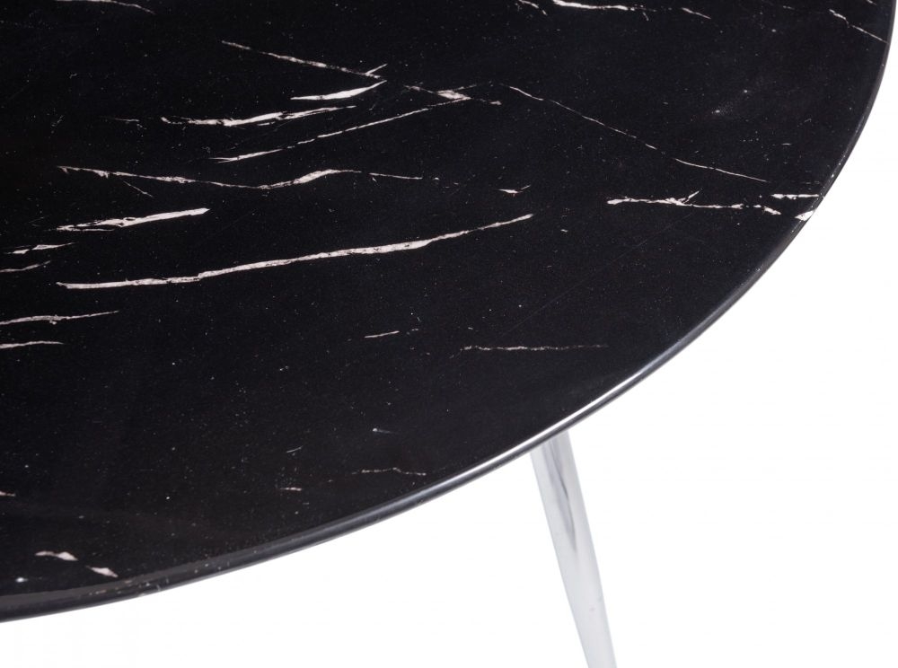 Product photograph of Bentley Designs Christo Black Marble Effect Tempered Glass 4 Seater Round Dining Table from Choice Furniture Superstore.