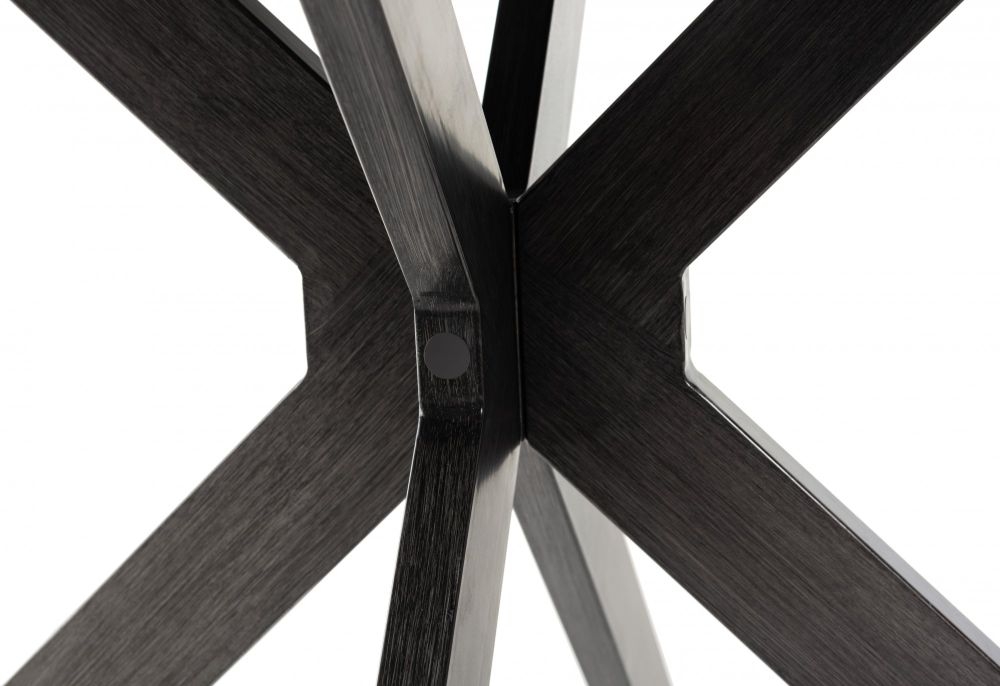 Product photograph of Bentley Designs Hirst Grey Painted Tempered Glass 4 Seater Round Dining Table from Choice Furniture Superstore.