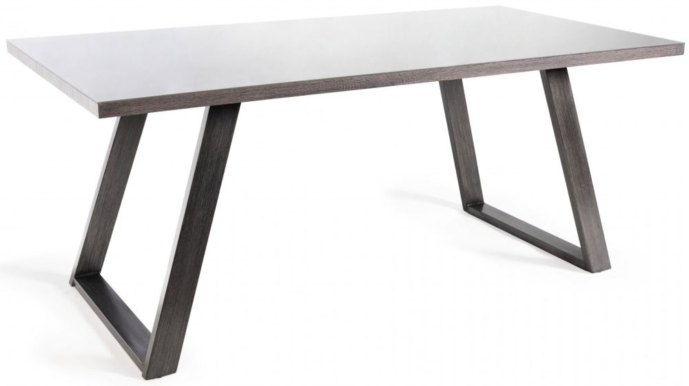 Product photograph of Bentley Designs Hirst Grey Painted Tempered Glass 6 Seater Dining Table from Choice Furniture Superstore.