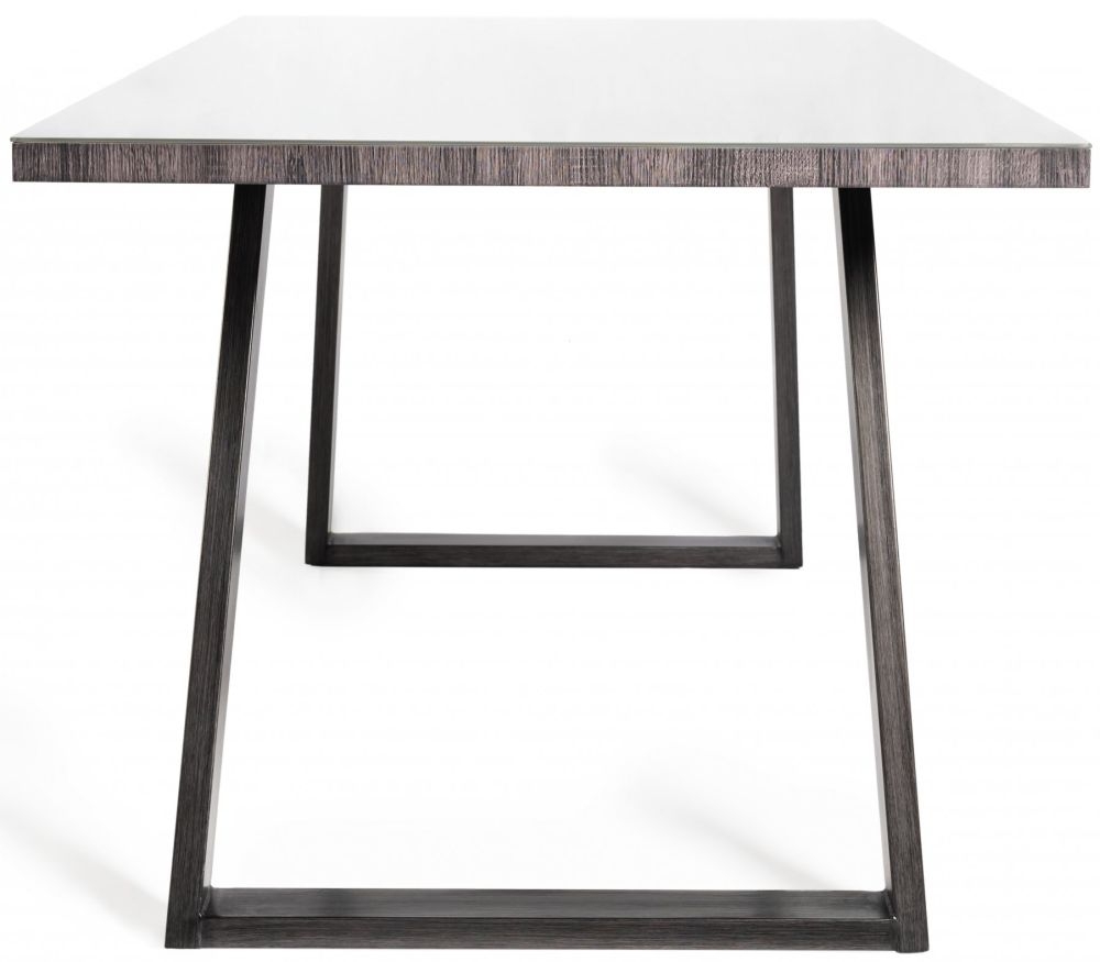 Product photograph of Bentley Designs Hirst Grey Painted Tempered Glass 6 Seater Dining Table from Choice Furniture Superstore.