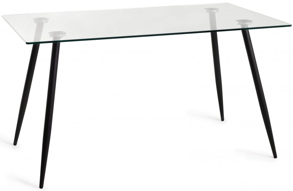 Product photograph of Bentley Designs Martini Clear Tempered Glass 4 Seater Dining Table from Choice Furniture Superstore.