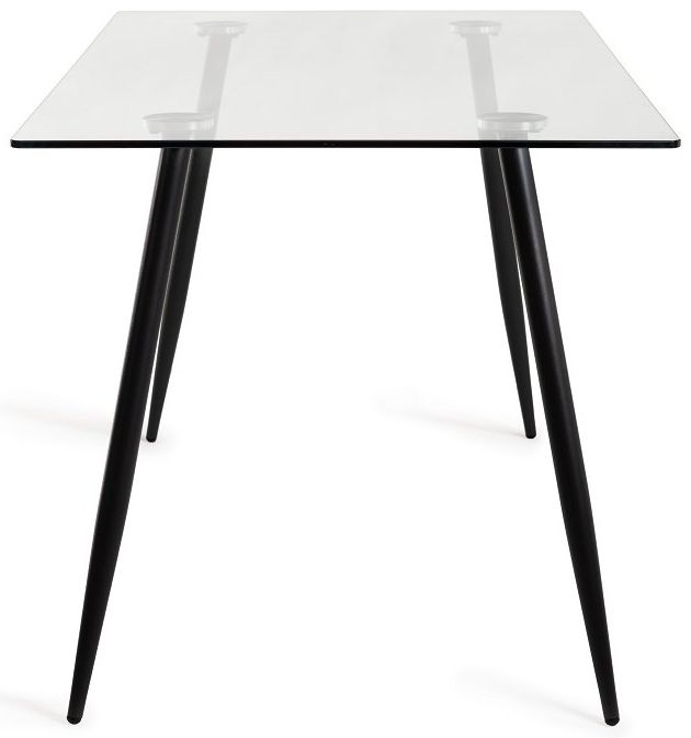 Product photograph of Bentley Designs Martini Clear Tempered Glass 4 Seater Dining Table from Choice Furniture Superstore.