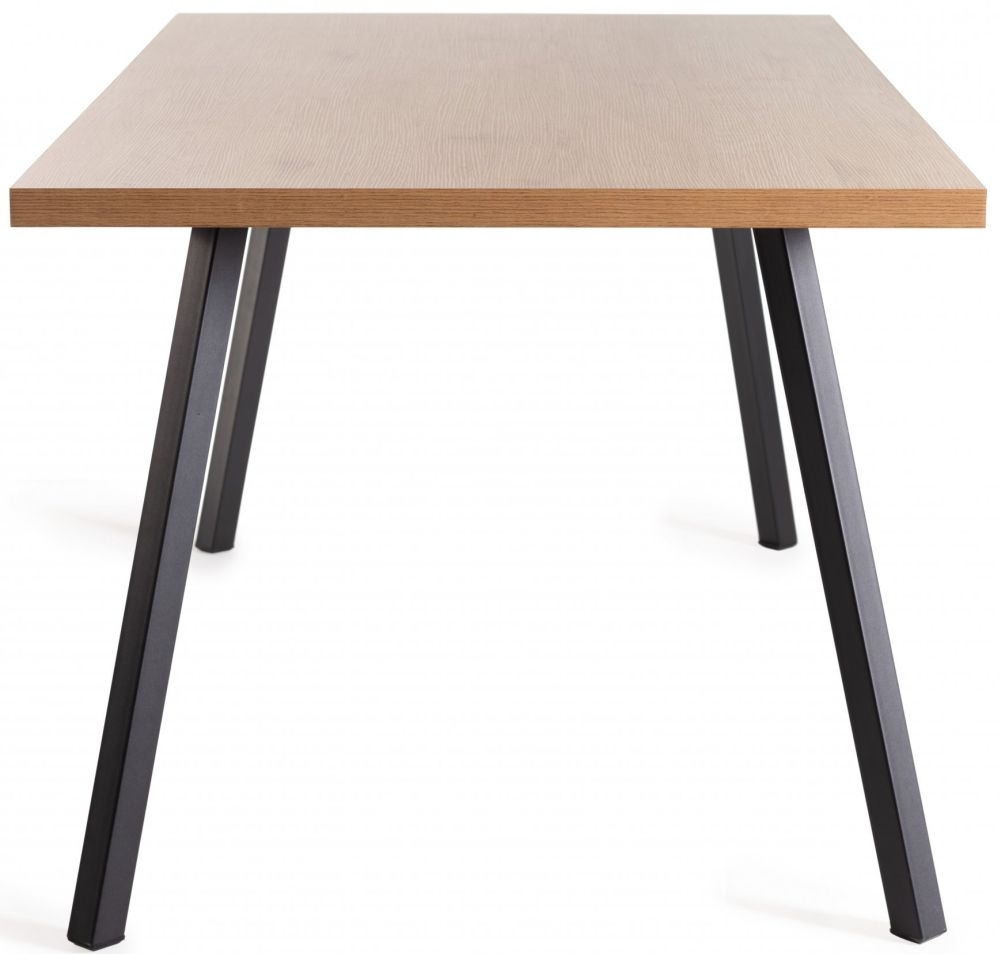 Product photograph of Bentley Designs Ramsay Oak Melamine 6 Seater Dining Table from Choice Furniture Superstore.