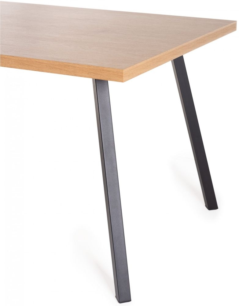 Product photograph of Bentley Designs Ramsay Oak Melamine 6 Seater Dining Table from Choice Furniture Superstore.