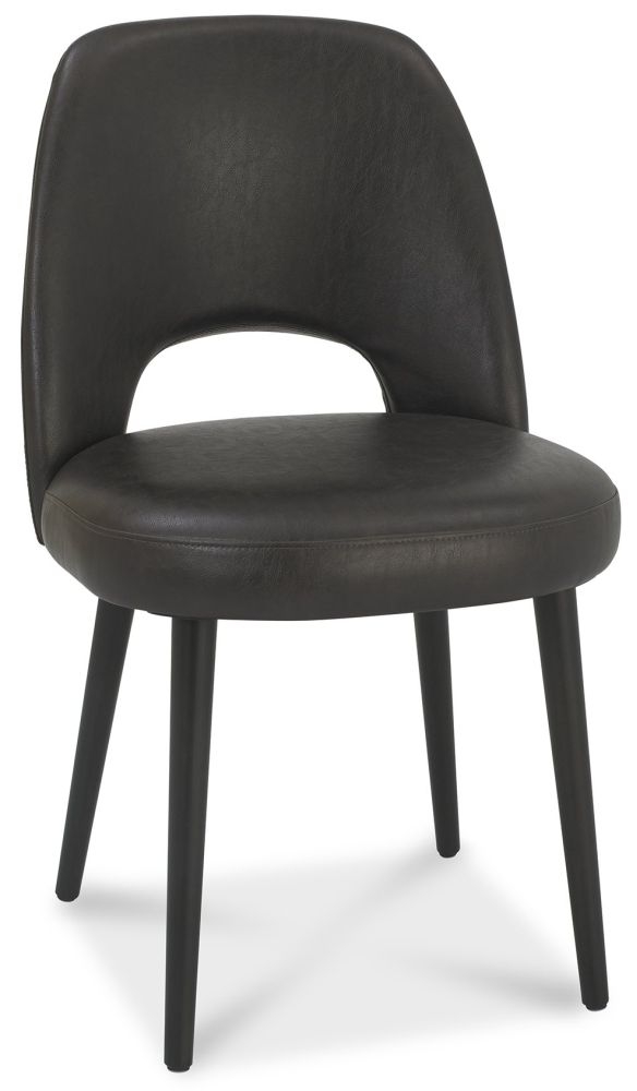 Product photograph of Bentley Designs Vintage Peppercorn Old West Vintage Upholstered Dining Chair Sold In Pairs from Choice Furniture Superstore.