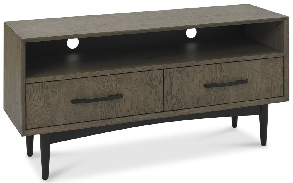 Product photograph of Bentley Designs Vintage Weathered Oak And Peppercorn 2 Drawer Tv Unit from Choice Furniture Superstore.