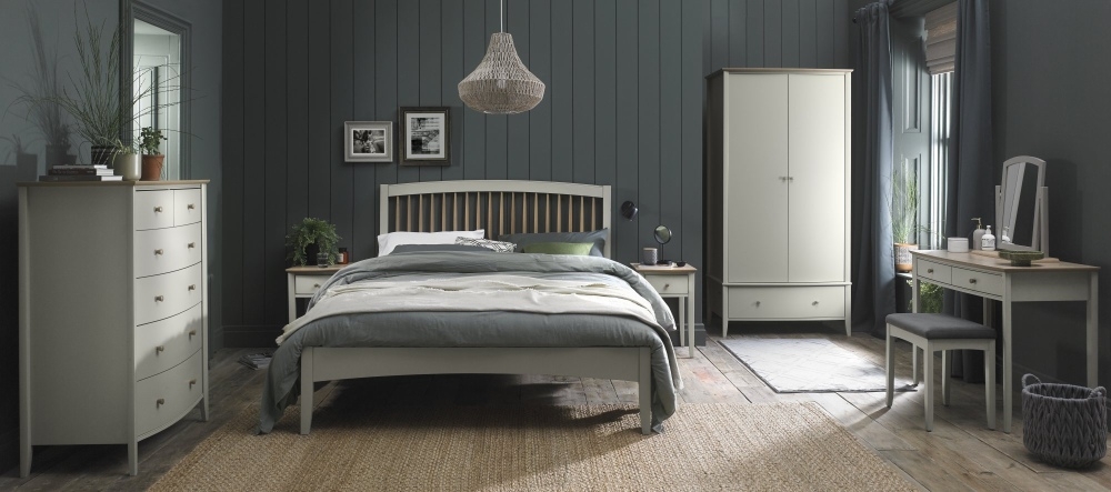 Product photograph of Bentley Designs Whitby Scandi Oak And Soft Grey 3 Drawer Bedside Cabinet from Choice Furniture Superstore.