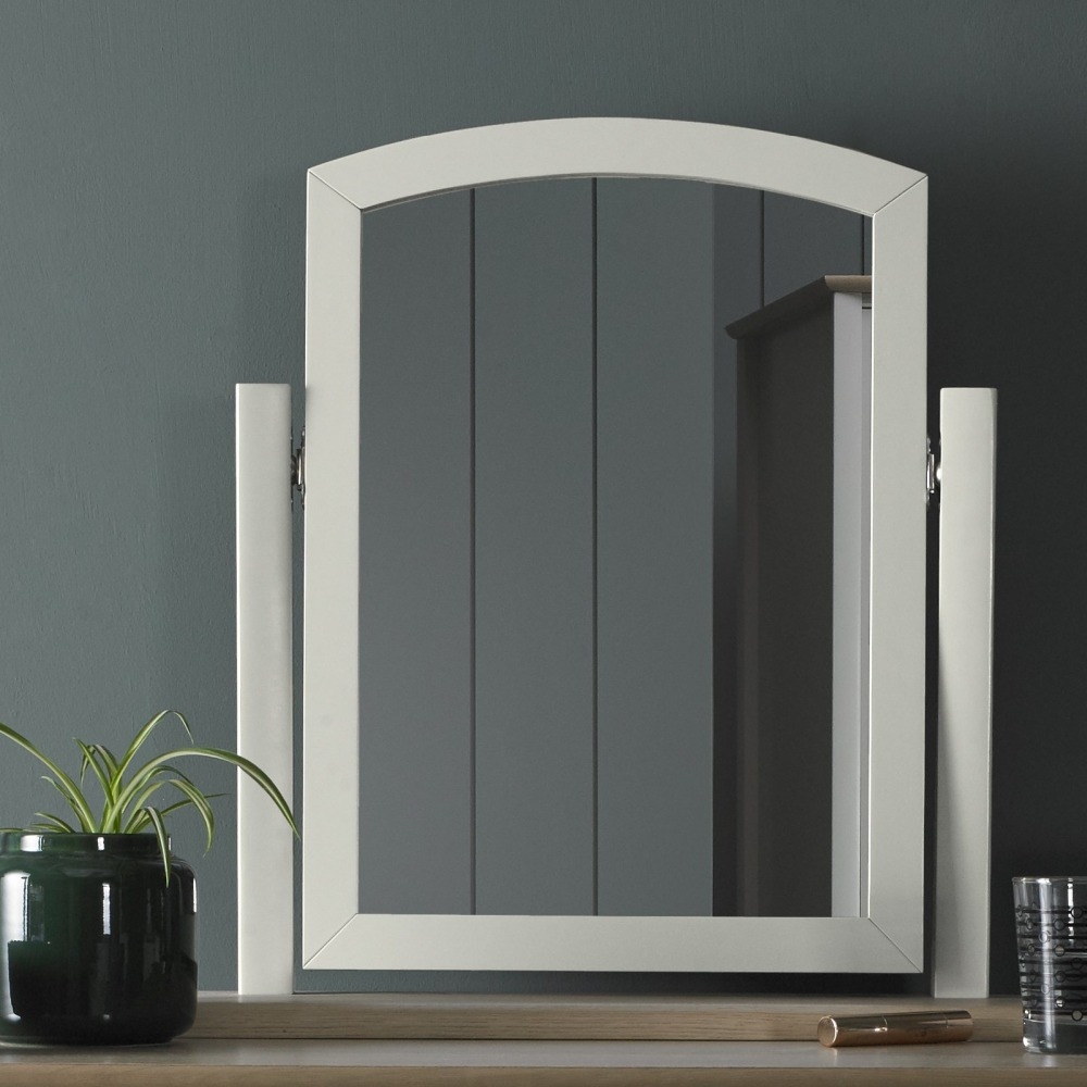 Product photograph of Bentley Designs Whitby Scandi Oak And Soft Grey Vanity Mirror from Choice Furniture Superstore.