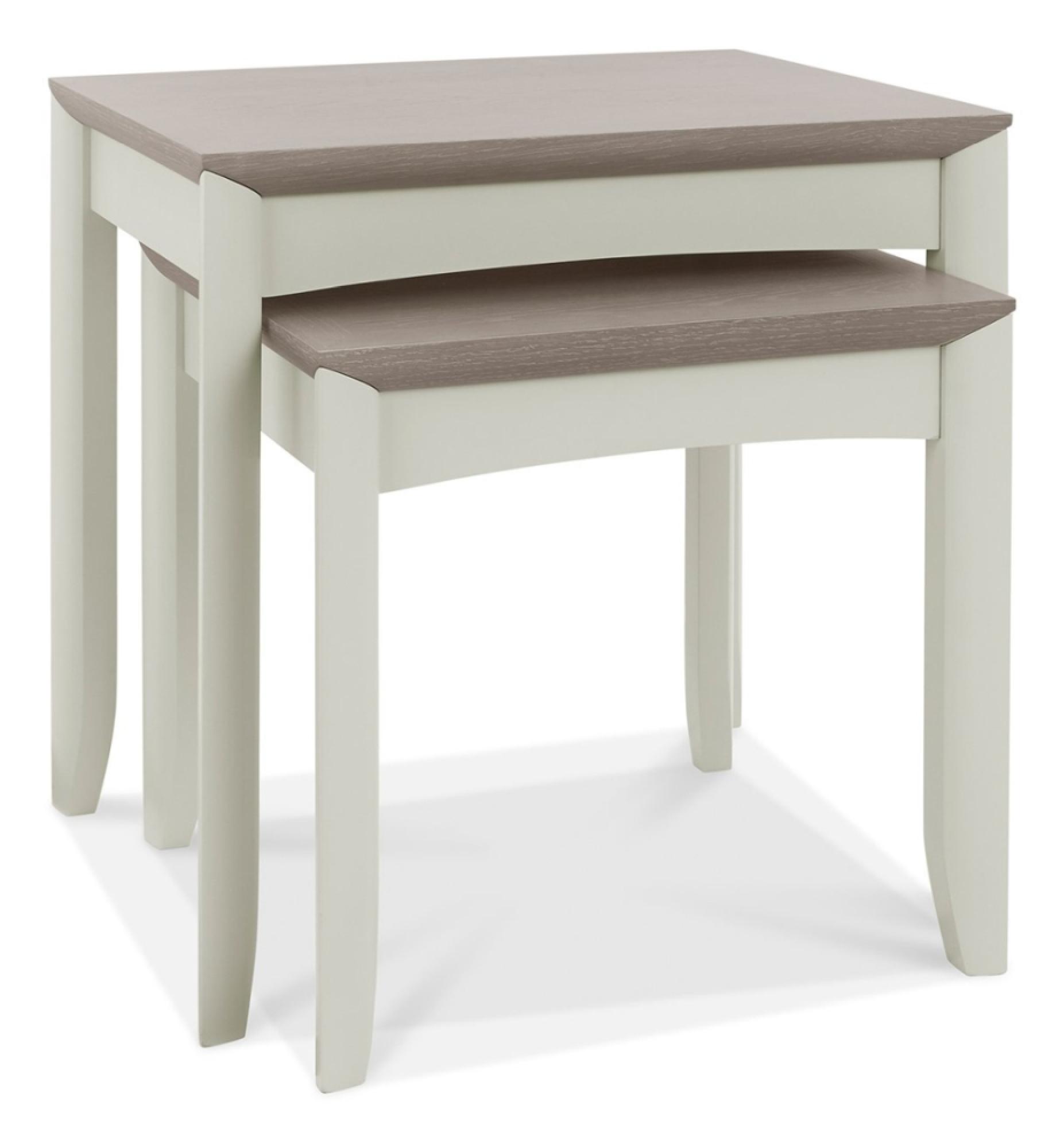 Product photograph of Bentley Designs Bergen Grey Washed Oak And Soft Grey Nest Of Lamp Table from Choice Furniture Superstore.