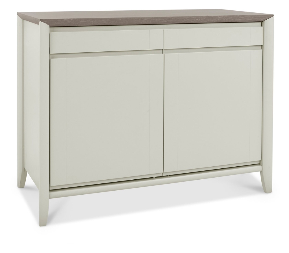 Product photograph of Bentley Designs Bergen Grey Washed Oak And Soft Grey Narrow 2 Drawer Sideboard from Choice Furniture Superstore.