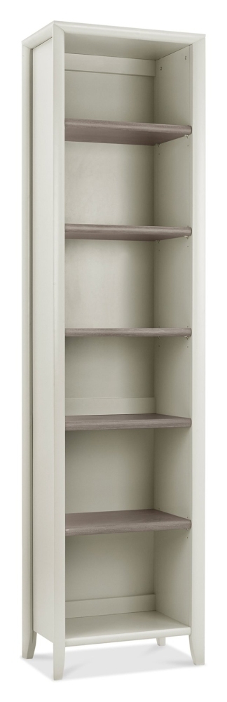 Product photograph of Bentley Designs Bergen Grey Washed Oak And Soft Grey Narrow Bookcase from Choice Furniture Superstore.