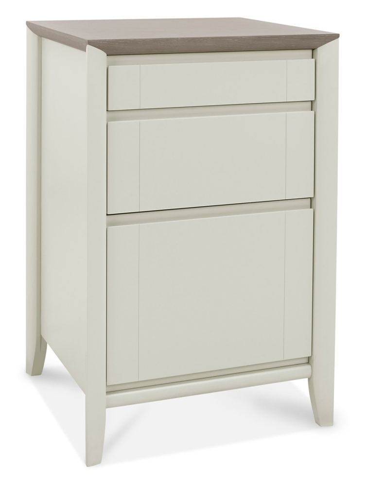 Product photograph of Bentley Designs Bergen Grey Washed Oak And Soft Grey Filing Cabinet With Drawer from Choice Furniture Superstore.