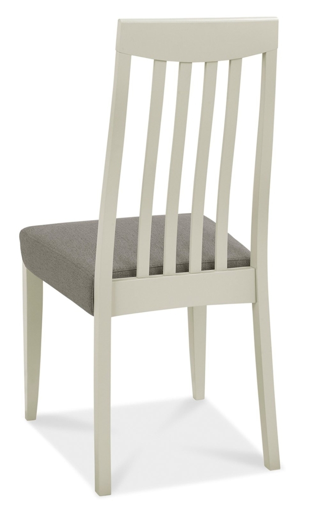 Product photograph of Bentley Designs Bergen Grey Washed Slatted Back Titanium Fabric Dining Chair Sold In Pairs from Choice Furniture Superstore.