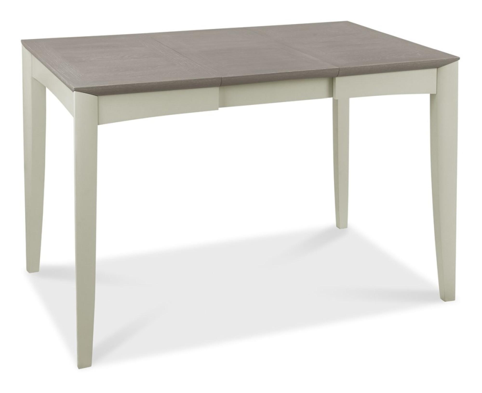 Product photograph of Bentley Designs Bergen Grey Washed Oak 2 To 4 Seater Extending Dining Table With 2 Low Slatted Back Titanium Fabric Chairs from Choice Furniture Superstore.