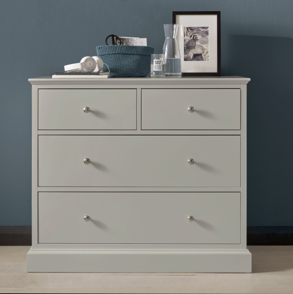 Product photograph of Bentley Designs Ashby Soft Grey 2 2 Drawer Chest from Choice Furniture Superstore.