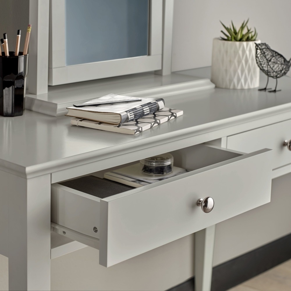 Product photograph of Bentley Designs Ashby Soft Grey Dressing Table With Drawer from Choice Furniture Superstore.