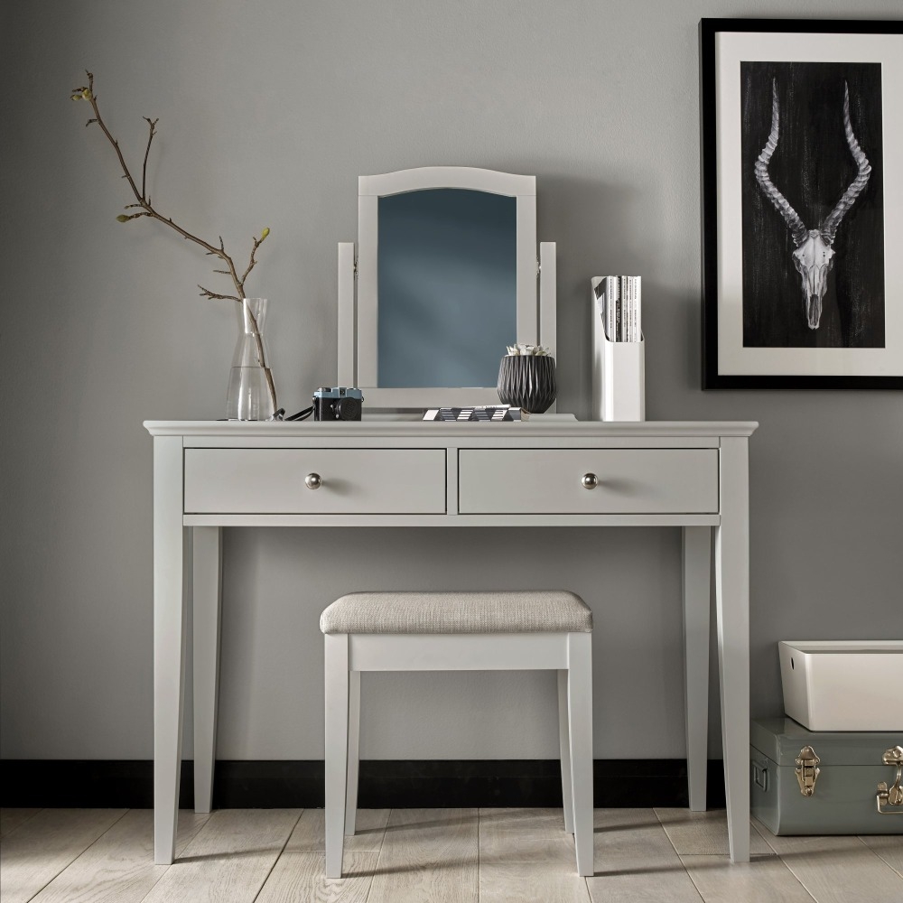 Product photograph of Bentley Designs Ashby Soft Grey Pebble Grey Fabric Stool from Choice Furniture Superstore.
