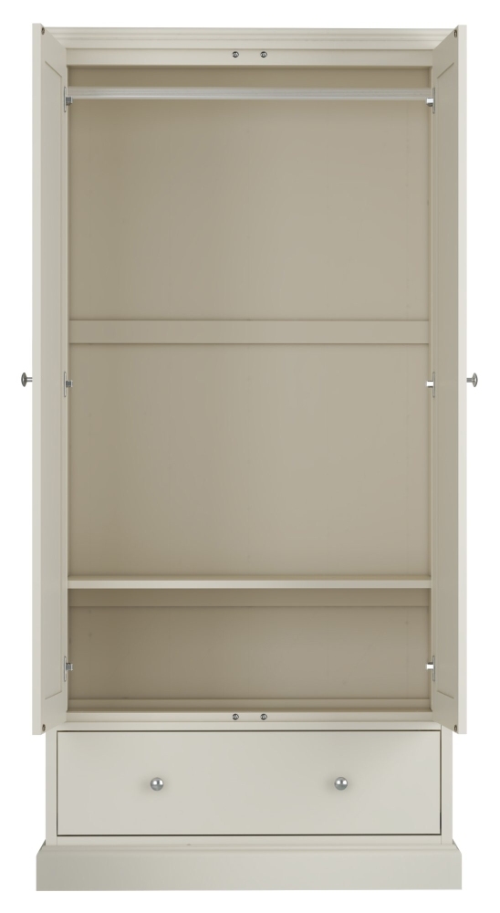 Product photograph of Bentley Designs Ashby Soft Grey 2 Door Combi Wardrobe from Choice Furniture Superstore.