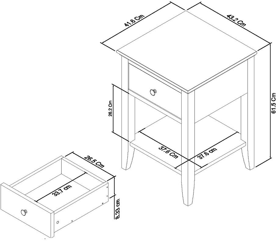 Product photograph of Bentley Designs Ashby White 1 Drawer Bedside Cabinet from Choice Furniture Superstore.