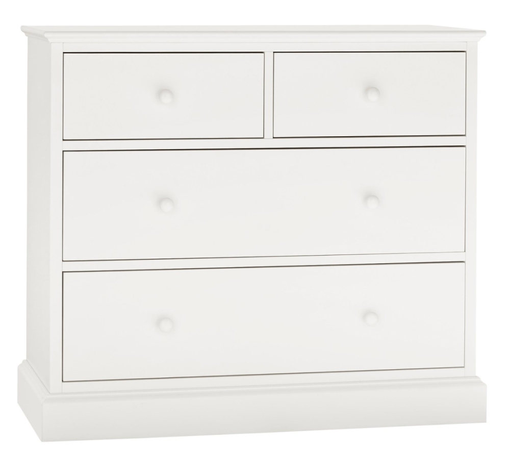 Product photograph of Bentley Designs Ashby White 2 2 Drawer Chest from Choice Furniture Superstore.