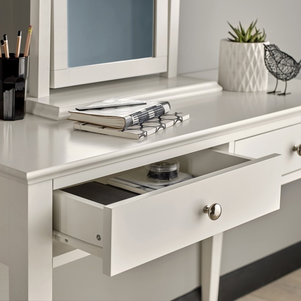 Product photograph of Bentley Designs Ashby White Dressing Table With Drawer from Choice Furniture Superstore.