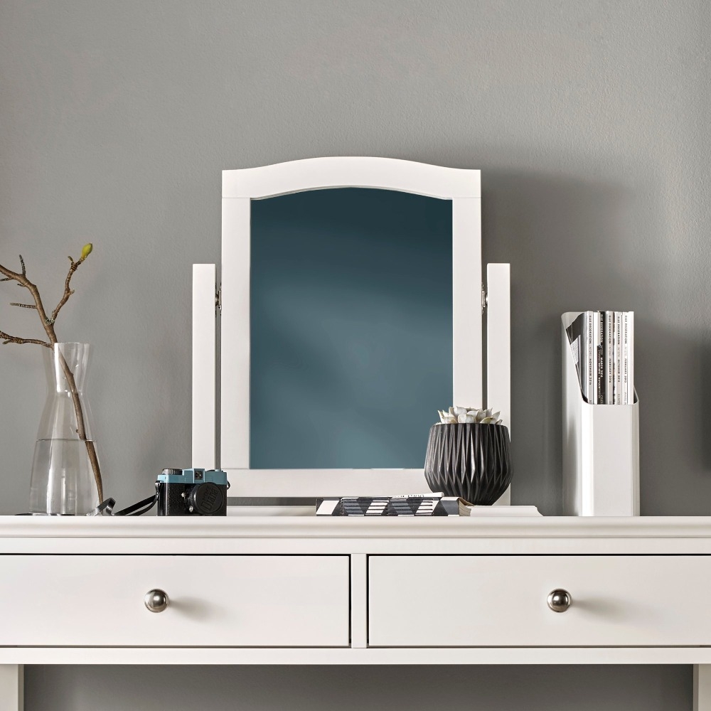 Product photograph of Bentley Designs Ashby White Vanity Mirror from Choice Furniture Superstore.