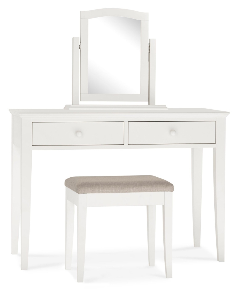 Product photograph of Bentley Designs Ashby White Pebble Grey Fabric Stool from Choice Furniture Superstore.