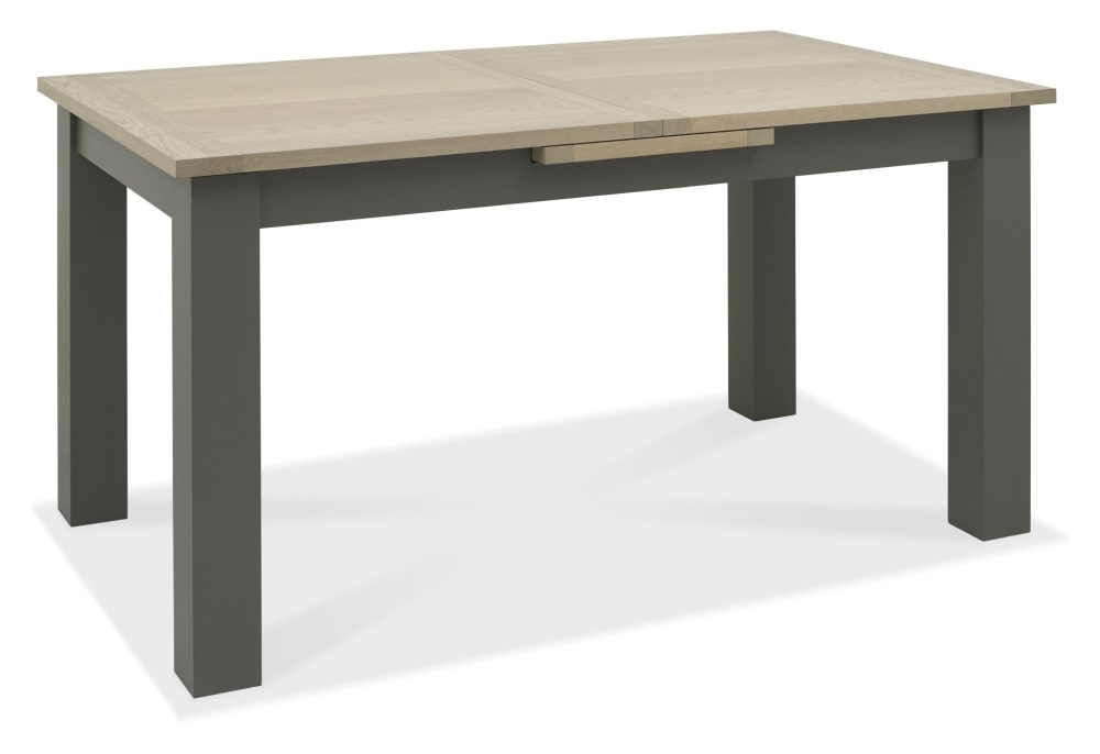 Product photograph of Bentley Designs Oakham Dark Grey And Scandi 4 To 6 Seater Extending Dining Table With 4 Ilva Spindle Chairs In Scandi Oak from Choice Furniture Superstore.