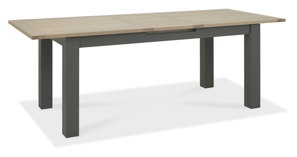 Product photograph of Bentley Designs Oakham Dark Grey And Scandi 6 To 8 Seater Extending Dining Table With 6 Dark Grey Chairs In Dark Grey Bonded Leather from Choice Furniture Superstore.